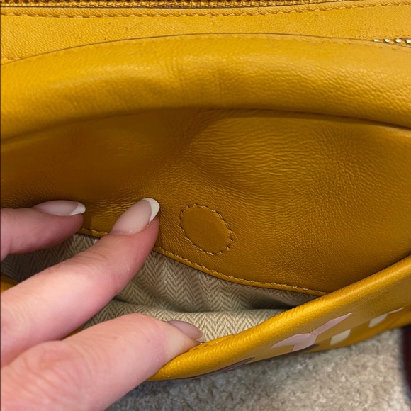 Tory Burch Mustard Crossbody with Embroidered Strap - Picture 7 of 8